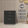 Three-drawer piano black