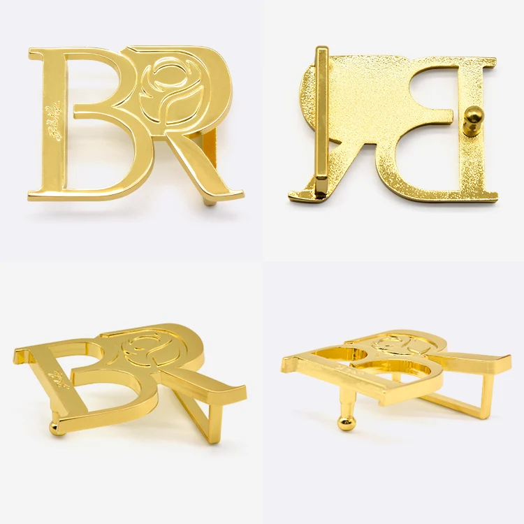 Заводская изготовленная на заказ Золотая никелированная Мужская металлическая пряжка с