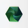 9.5cm green blue hexagon