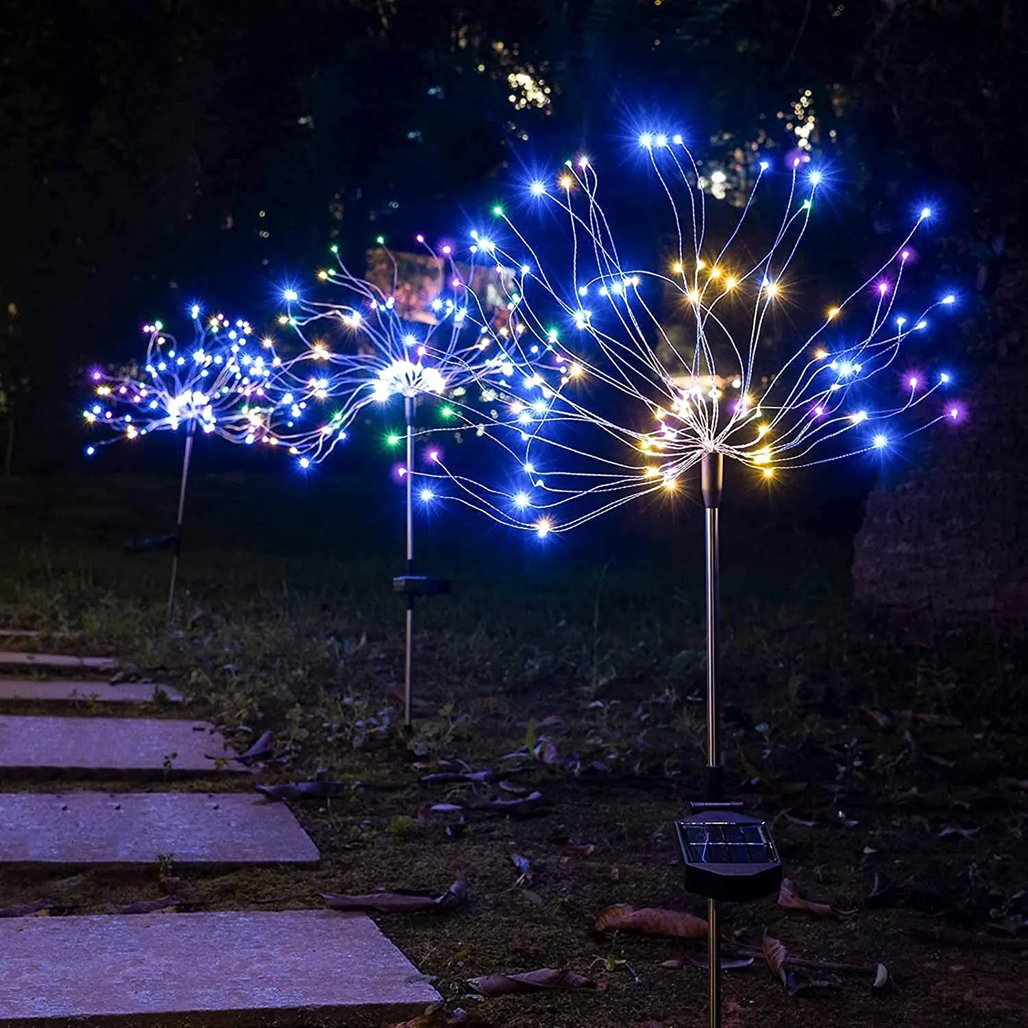 Luzes Solares GTSYDING 5 Unidades - 450 LEDs Fogos De Artifício 8 Modos