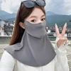 Dark gray half-face and neck mask (drinking style)