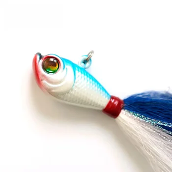 Jig Head Lead Bucktail 84g Hand Tied Bucktail with Mylar Accents Super Strong Black Nickle Saltwater Hooks Fishing Lures – Metal Jig – view 4