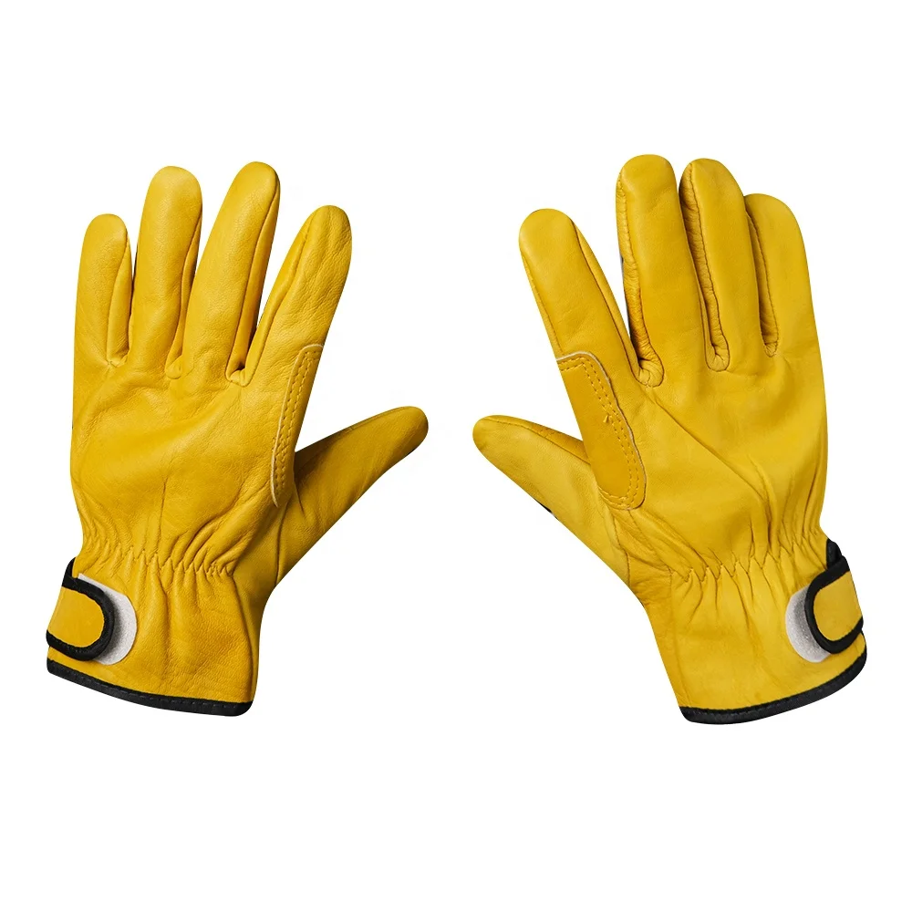 Custom Service High Quality Work Safety Hand Sheepskin Leather Yellow Welding Gloves for General Operation