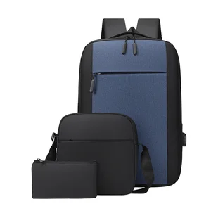 custom logo Men's Portable Office Computer & Laptop Backpack with USB Men's Handbag and Shoulder Bag