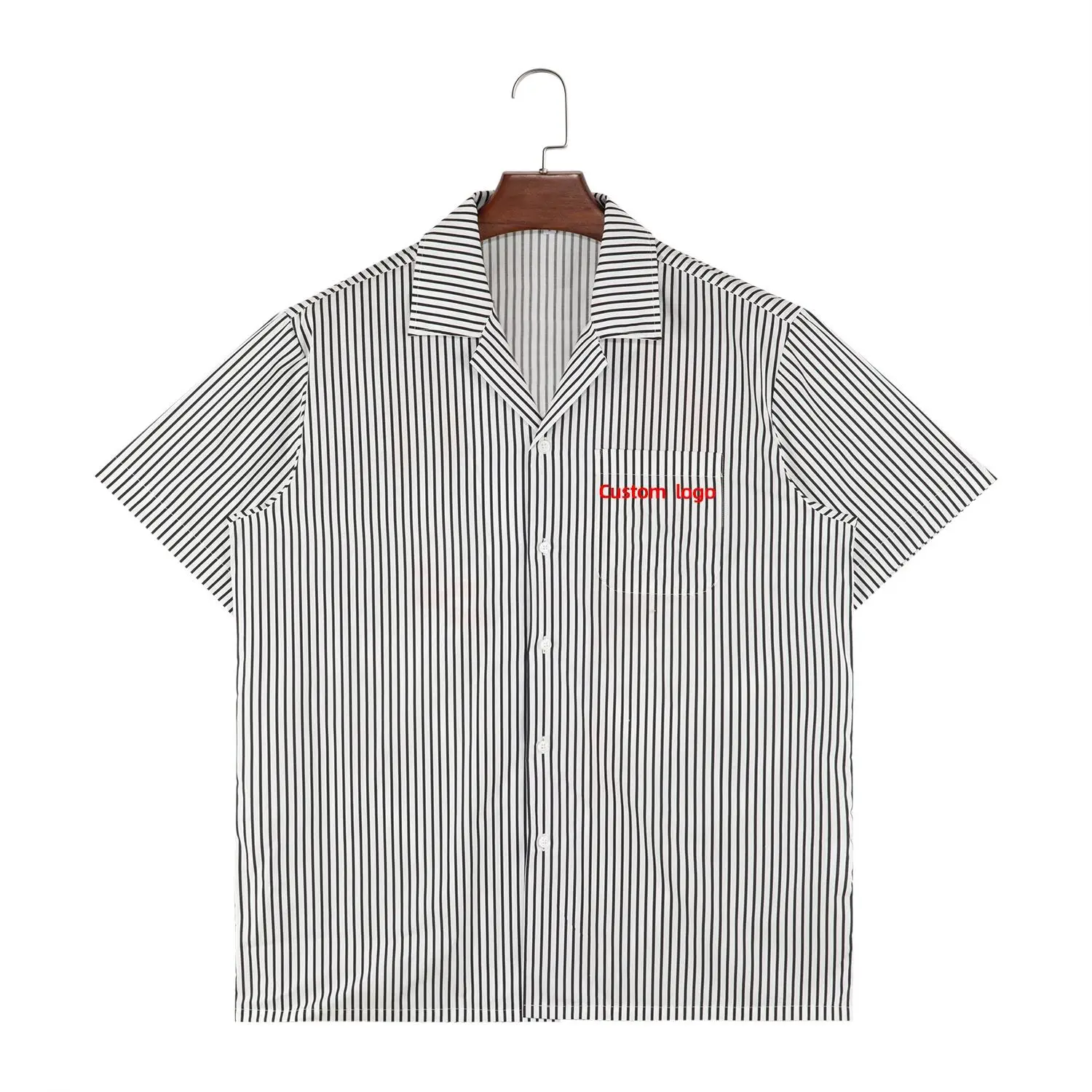 Custom High Quality Summer Printed Leisure Oversized Vintage Short Sleeves Button up Plaid Shirt details