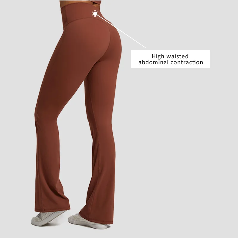 4069 Wholesale Custom Logo High Waisted Boot Cut Yoga Pants  for Women Long Bootcut Flare Leggings