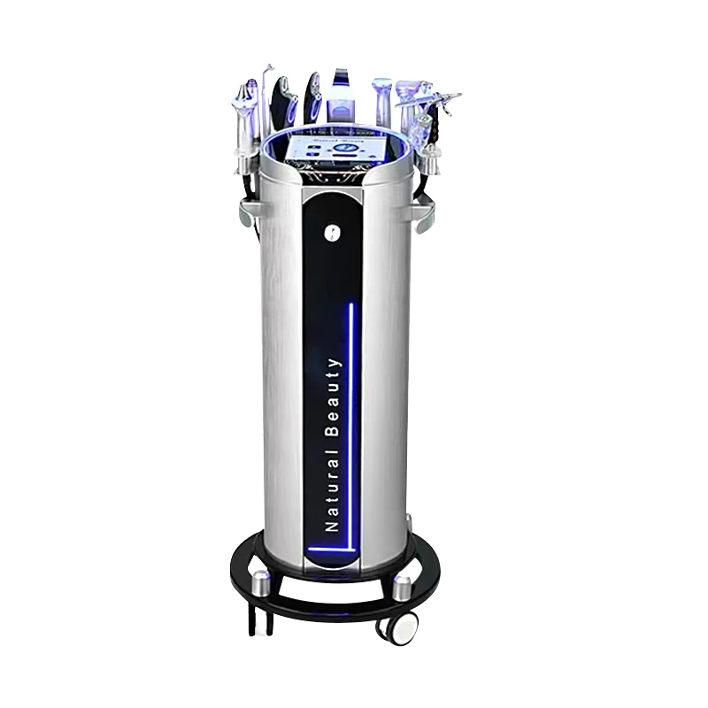 10 in 1 Multifunction Hydra Oxygen Peel Oxygen Dermabrasion Rf Aqua Skin Scrubber Salon Facial Machine