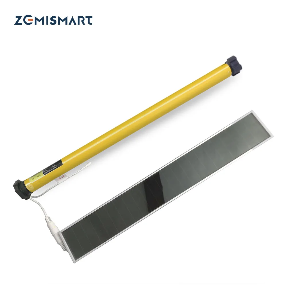Zemismart WiFi Control Mode Rechargeable Solar Panel Roller Blind Motor 38mm Tube Electric Roller Blind Shade RF Remote Control
