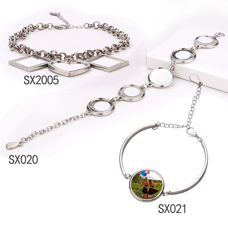 Blank bracelets for sublimation personalized sublimation heart charm photo  bracelet