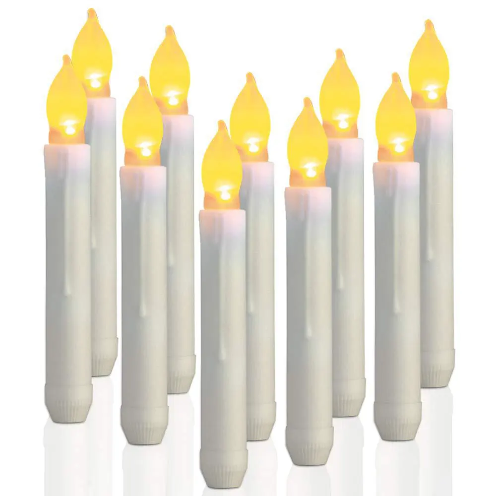 Encham 6 candele a LED con funzione timer, telecomando, senza fiamma, alimentate a batteria, per decorazioni natalizie, cene, compleanni, matrimoni, feste di vacanza