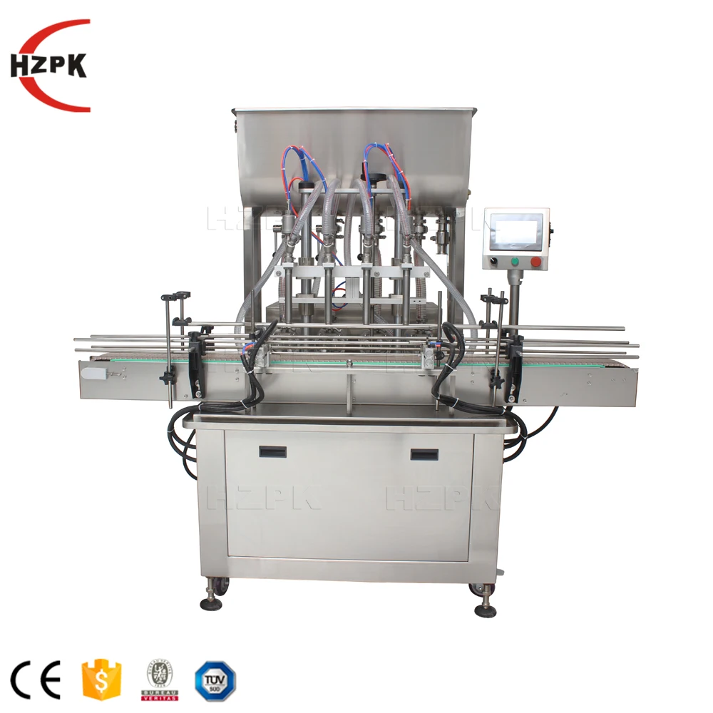 HZPK Rotor Pump Lobe High Viscosity Thick Sauce Paste Lotion Automatic Liquid Filling Machine 500 ml