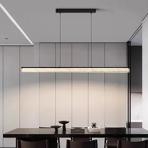 Contemporary Stylish LED Pendant Light Modern Linear Design with Adjustable Height for Indoor Villa Hotel or Restaurant