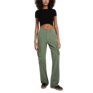High Quality  New Style Casual All-match Green Cargo Pants Spice Girls High Waist Thin Pants Women's Fashion
