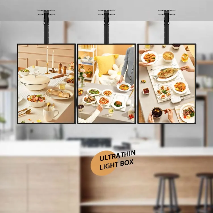 Indoor slim magnetic led light box fast food restaurant cafe shop led magnetic menu light board