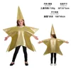 Costume de performance étoile à cinq branches en deux parties [Or]
