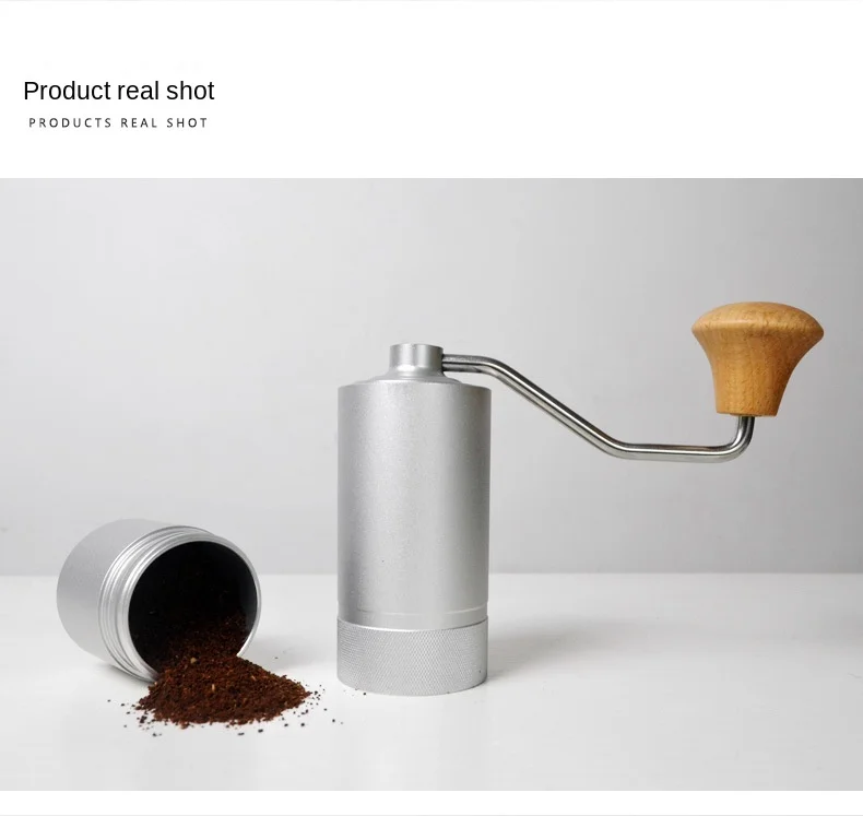 Manual Hand Coffee Grinder with Straight Handle for French Press Drip Espresso  Stainless Steel Conical Burr Mill