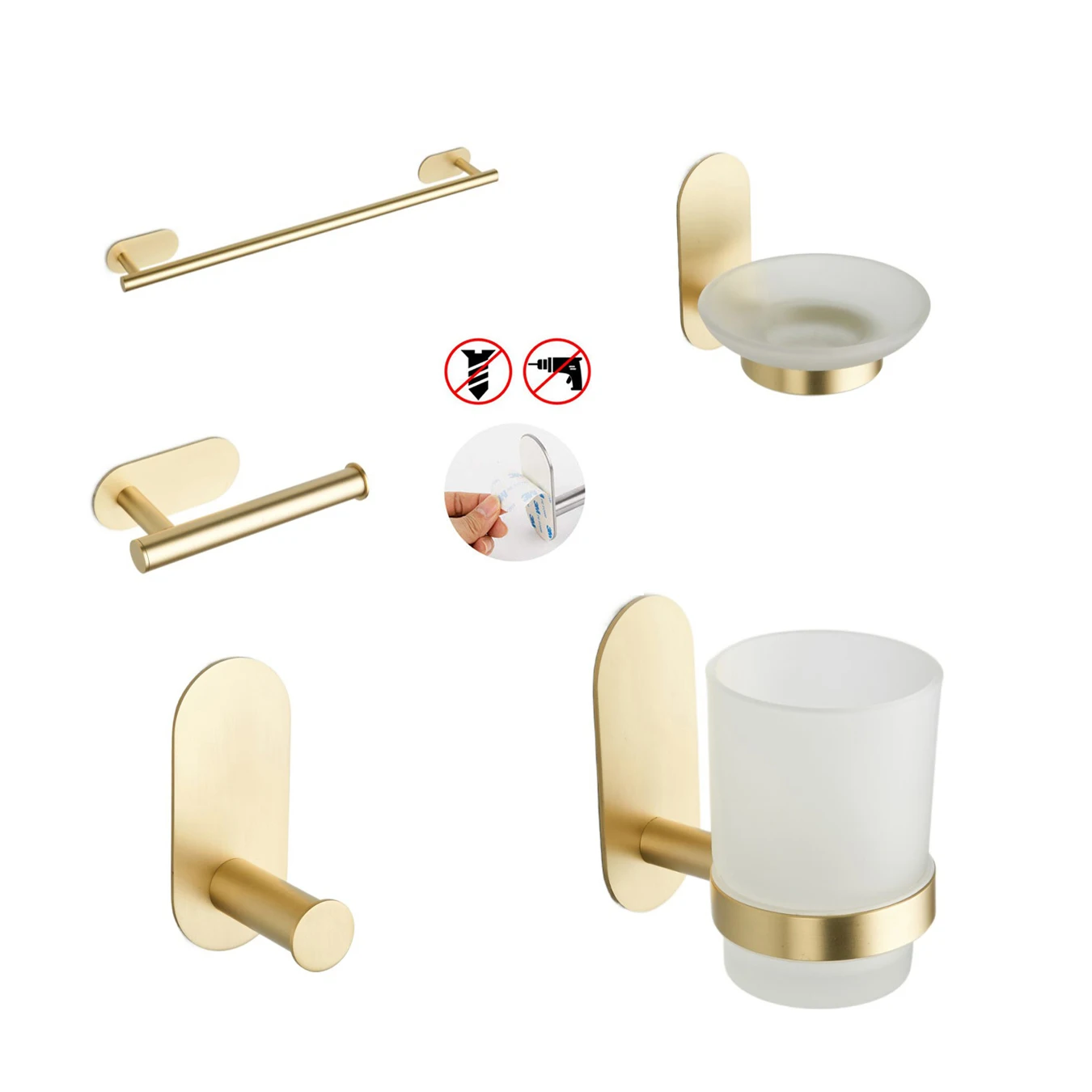 New Design Square Black Stainless Steel Bathroom Accessories Set For