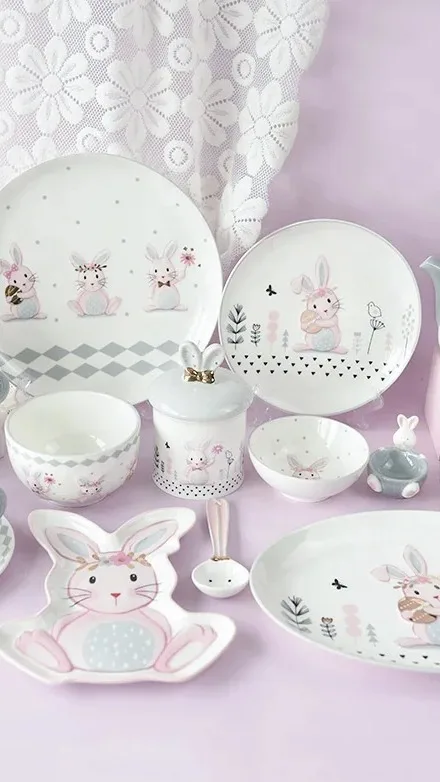 Easter Decoration Ceramic Dinnerware Set 2024 Easter Rabbit Ceramic   Ha4496b49d97647888431a123980acc78W 