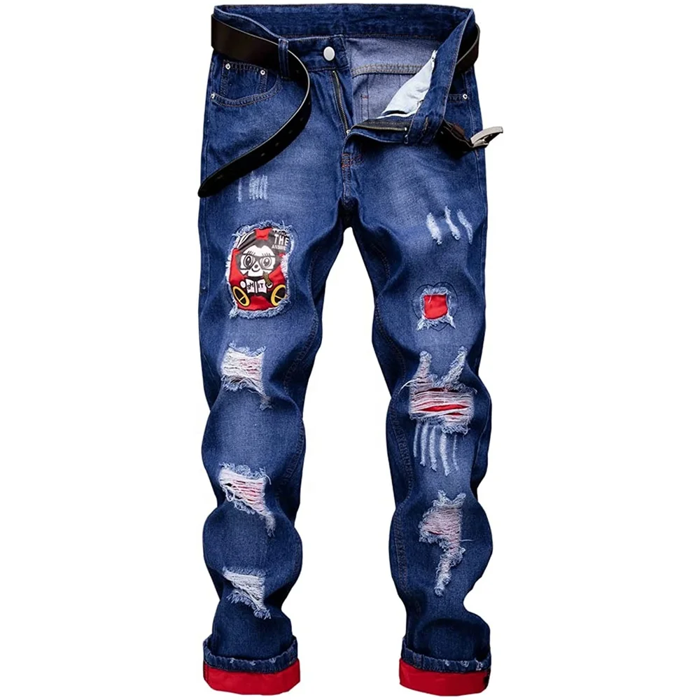 High Street Fashion Mens Jeans Night Club Black White Color