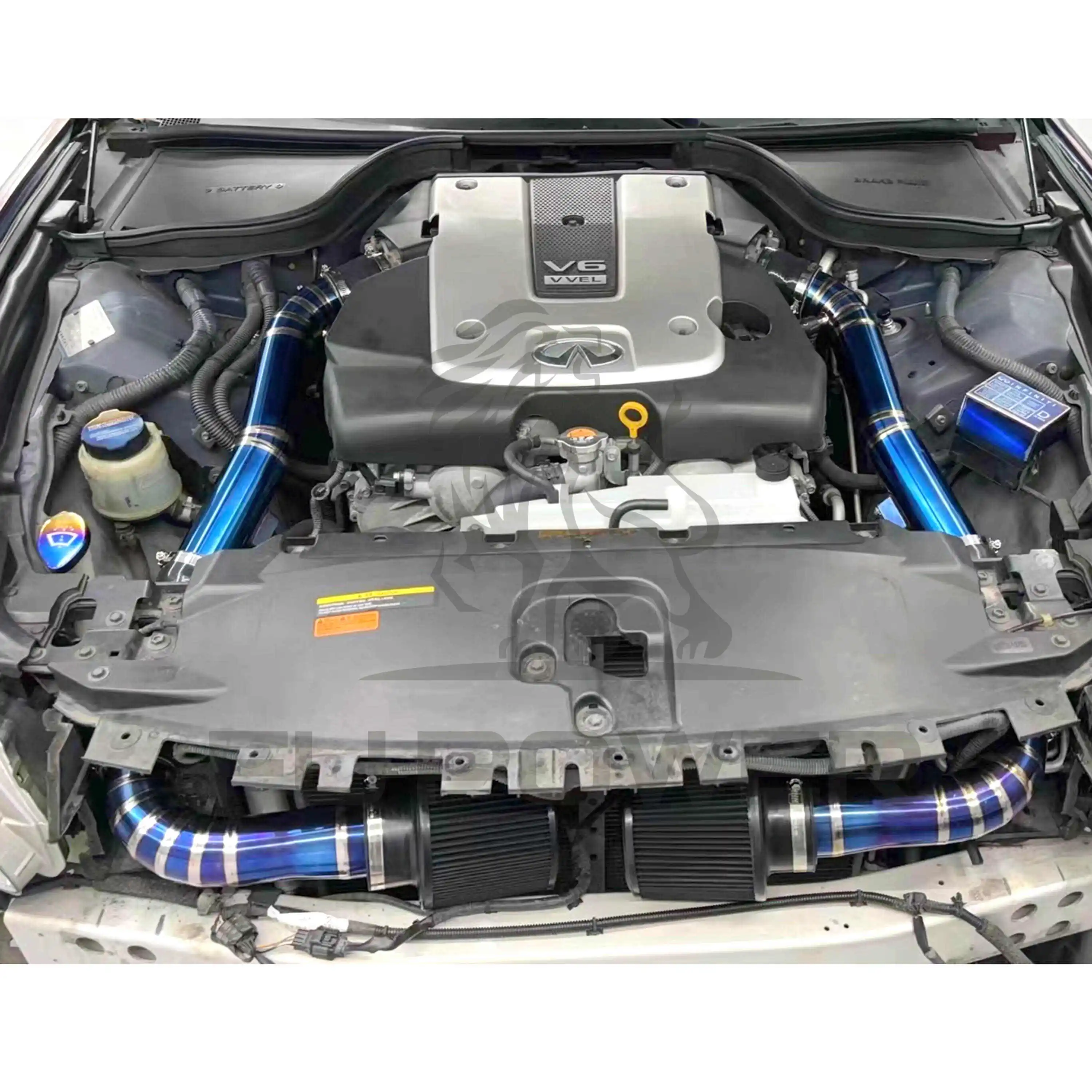 thumbnail image 2 of CMS Black Silicone Air Intake Hoses For Nissan 350Z 370Z G37 VQ37VHR VQ35HR 2 of 4