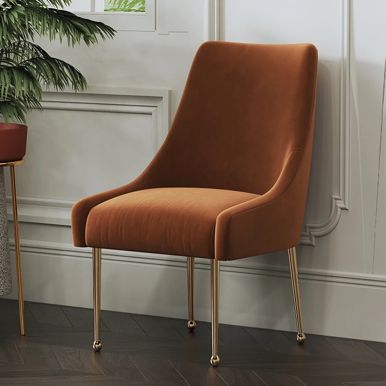 New year luxury design wholesale stainless steel dining chair restaurant velvet chair modern