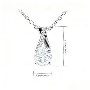 Fashion Jewelry Necklace Fine Jewelry Making Wholesale Moissanite Brilliant Beauty 1ct Adjustable Necklace