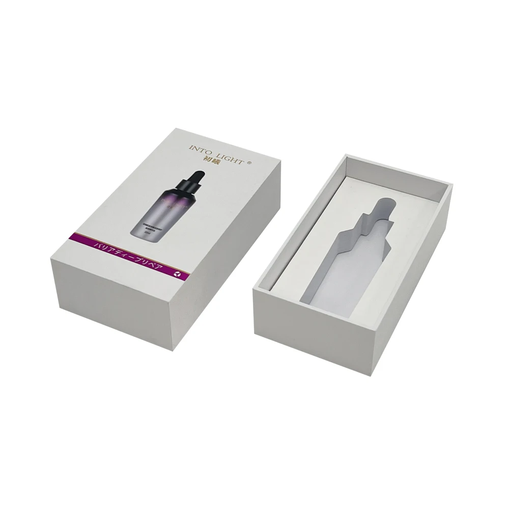 Luxury Custom Lid and Base Hard Cardboard Lotion Dropper Bottle Packaging Box with Foam insert