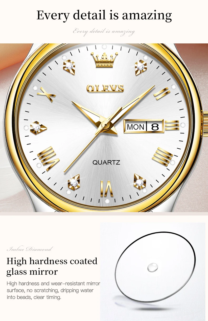 OLEVS 9931 Top Brand Women's Watches Elegant Reloj Stainless Steel Waterproof Original Quartz Ladies Wristwatch For Female Lady