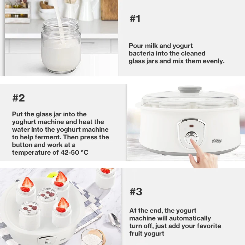 DSP Yogurt Maker Making Machine Plastic Container Yogurt Maker Machine Kitchen Appliance Yogurt Maker