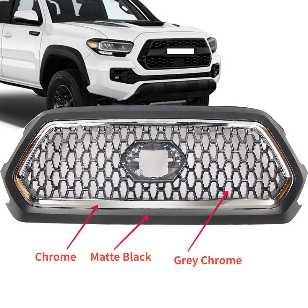 غطاء المصد الأمامي للسيارة بديل للشبكة العلوية من الكروم لسيارة TOYOTA Tacoma 2019 2020