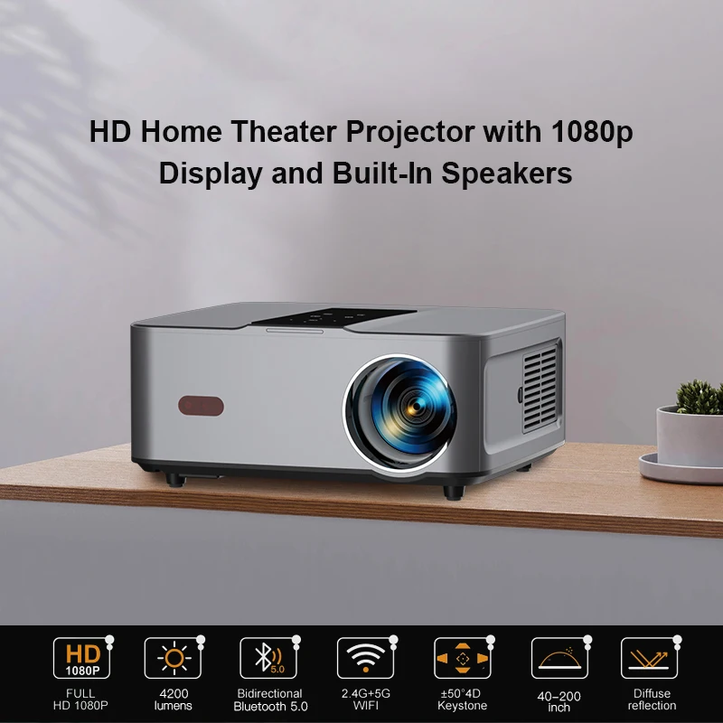 Rigal P1A Video Beam Projector Screen 200 Home Theater Data Proyector Wifi Led 4k bluetooth Table Stand Projector