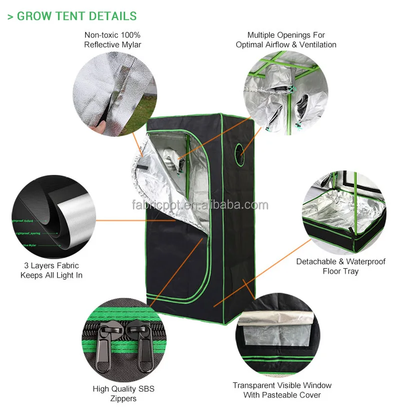 Custom Size Large Outdoor Plant Growth Garden Grow Room Small Hydroponic  Indoor Mushroom Grow Tents Metal Powder Coated Finish