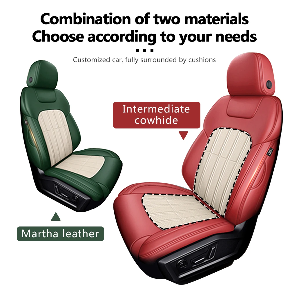 Muchkey Leather Car Seat Cover Front Rear Car Seat Cushion Cover For