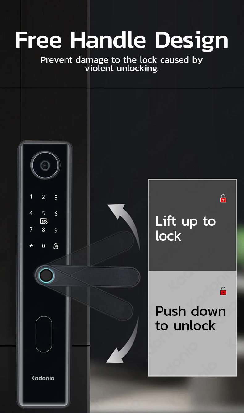Kadonio Builtin Screen Remote Unlock Tuya Wifi Digital Electronic