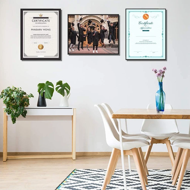 Aluminum Picture Frame Poster Frame Wall Hanging Smooth Wrap With Back