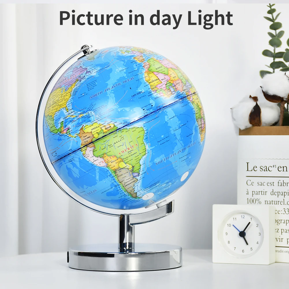8 Inch Constellation Illuminated PVC Rotating Education World Map Globe Light Lamp Teaching Earth Globe Decor Children