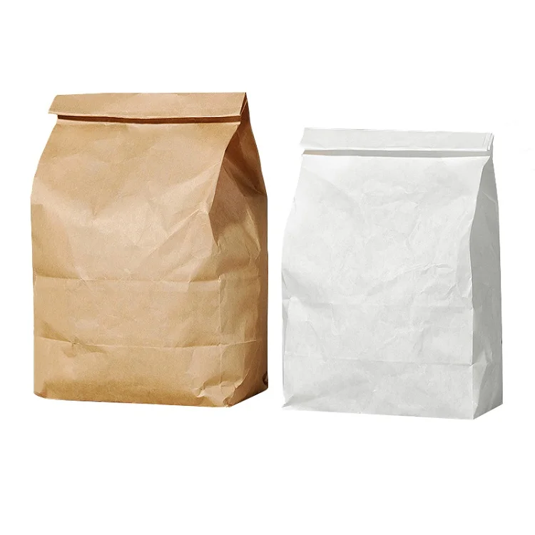 Plain Block Bottom Eco Take Away Eco-friend  Grocery Kraft Paper Bag