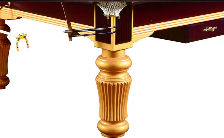 Профессиональный снукер из массива дерева с золотой резьбой 12 футов полноразмерный стол для бассейна под заказ