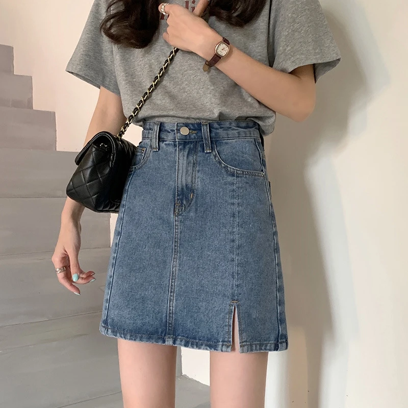 Sexy Denim Mini Skirts Korean Side Slit Mini Denim Skirt Women Casual  Street Wear High Waist Body-con - Buy Denim Mini Skirt,Mini Denim Skirt,Sexy  Denim Mini Skirts Product on 