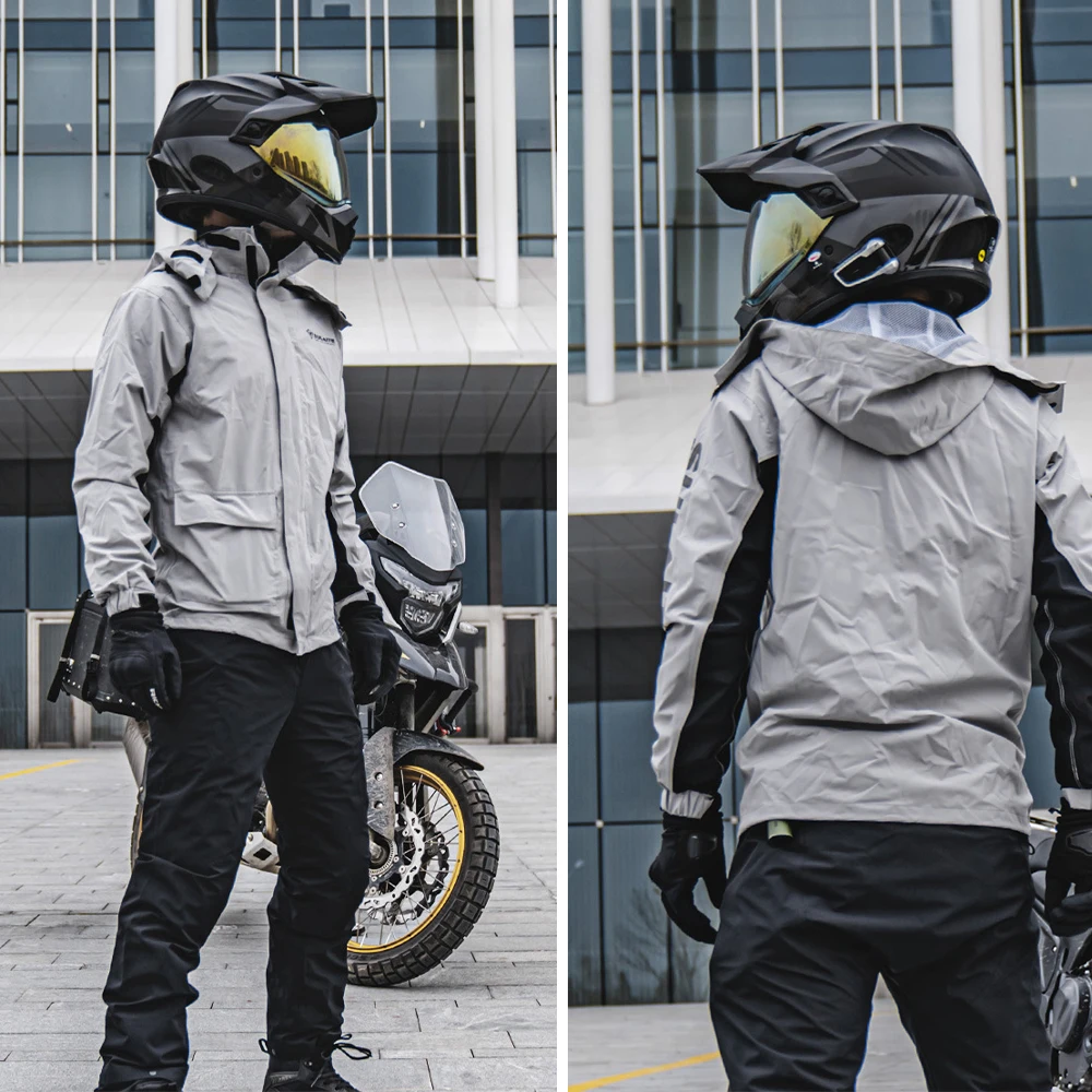 DD2015  Outdoor Motorcycle Waterproof Riding Cycling Rain Suit Coat Pants Hiding Full Cover Motorbike Rainproof Raincoat Jacket