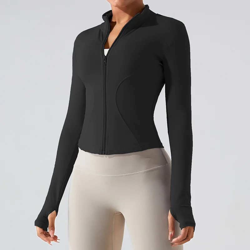 MCDUII Style Zipper Long-sleeved Yoga Jacket Spandex/Nylon Tight-fitting Quick-drying Sl preview