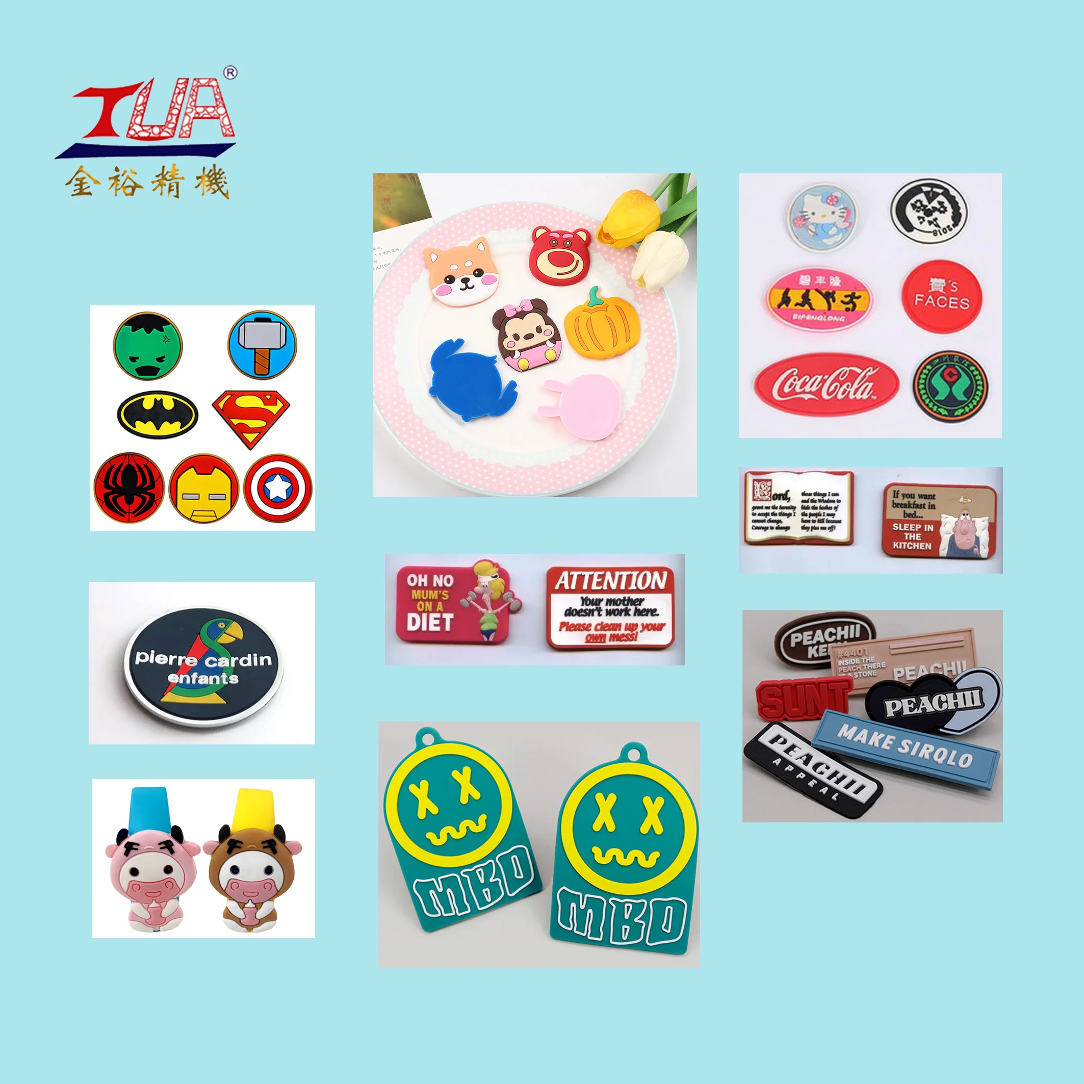 Jinyu Refrigerator Magnet Badge Making Machine Soft Label Making 12 Colors Pvc Rubber Patch Machine