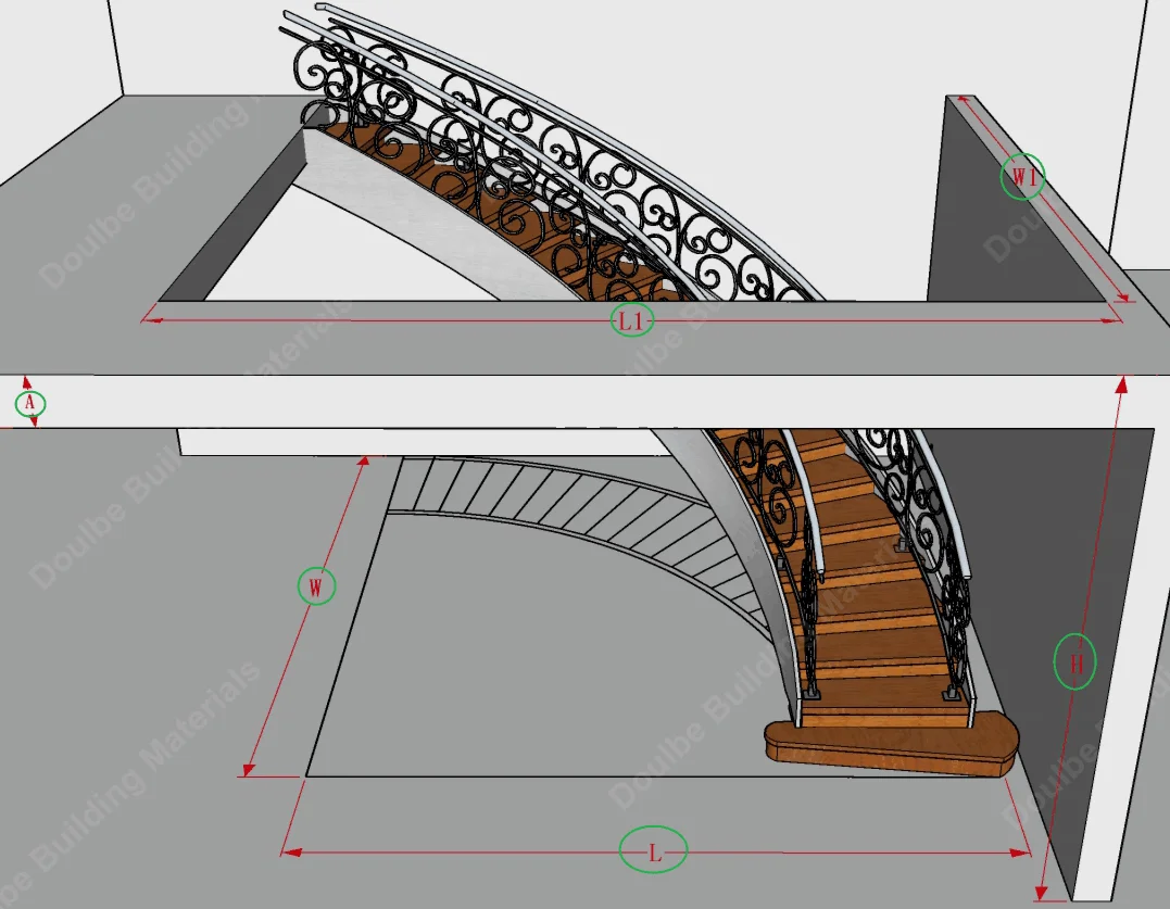 Modern economic indoor steel stairs curved staircase with glass railing marble stair steps decor stairs led supplier