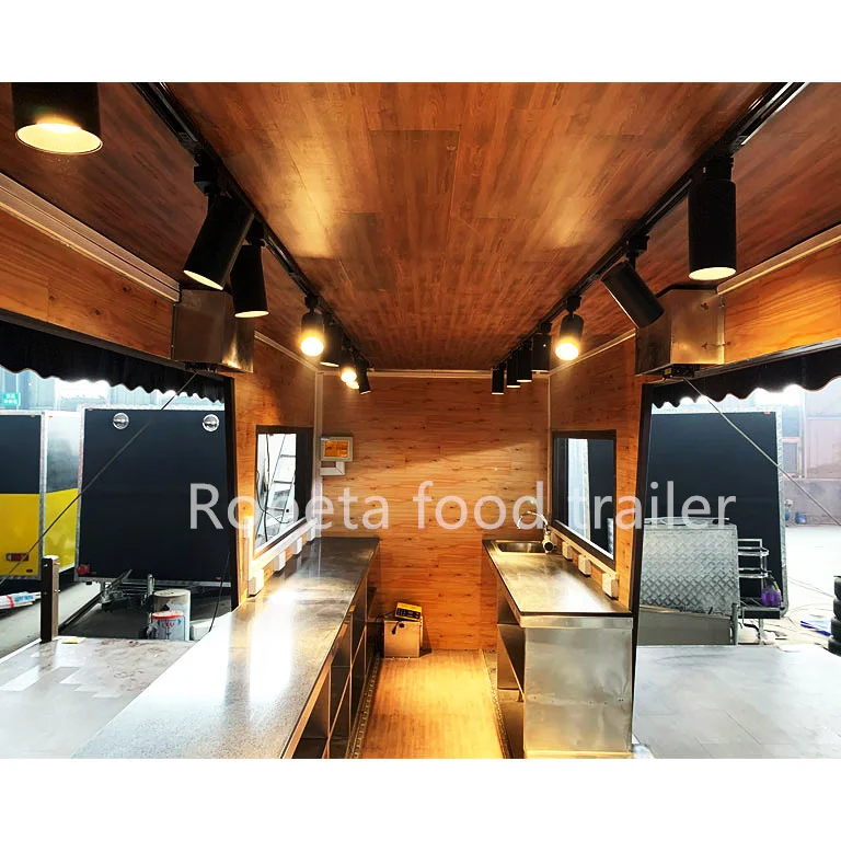 Coffee bar Cart Double Decker Mobile bar Truck Food Truck 20 Feet Food Truck with Ice Cream Machine Prefab Container Coffee Shop