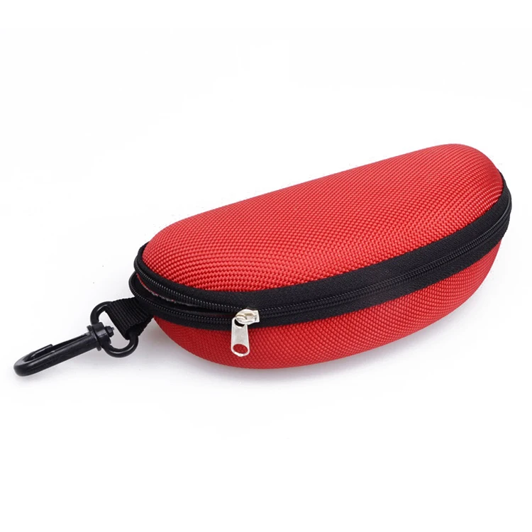 Custom Embossed Logo Zipper Glasses Box Portable EVA Hard Shell Eyeglasses Case with Belt Clip for Outdoor Sunglasses