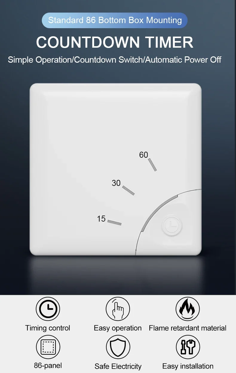 OEM 60min 120 min 6 Hours Countdown Timer Switch Smart Lighting for Home  Push Button Home Light Switch, image size:790x1244