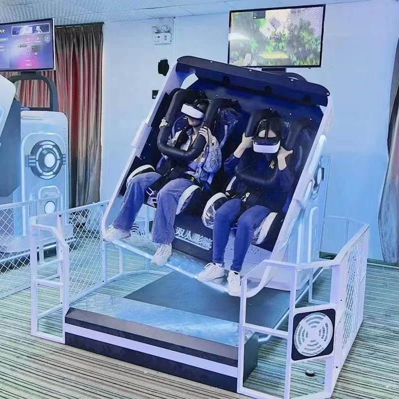 9D VR 360 Chair Dual-Seat Roller Coaster Simulator 360 Degree Arcade Game Capsule Virtual Reality Game Machine for Outdoor Dubai