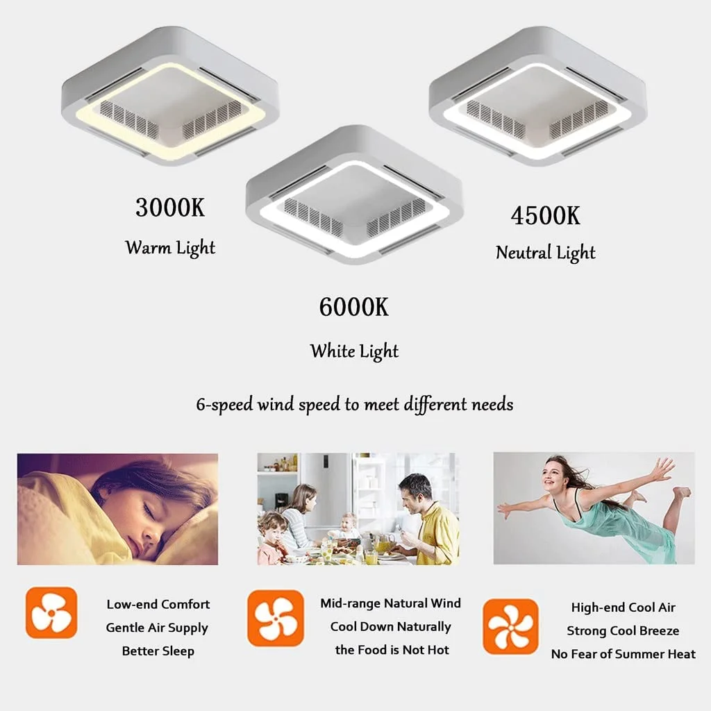 Modern Leafless Ceiling Fan with Light