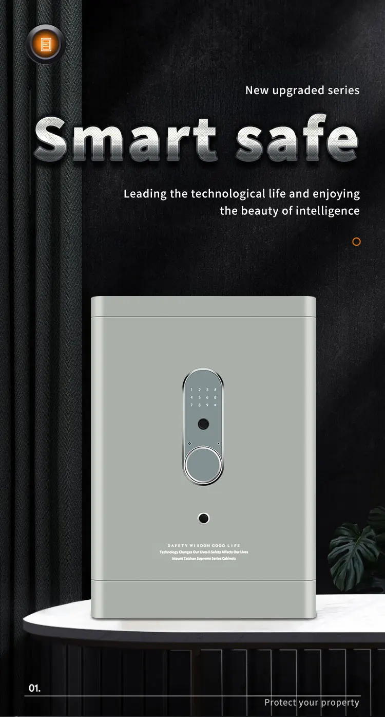 CEQSAFE High Quality Intelligent Fingerprint Wall-Mounted TUYA APP WIFI Safe Cabinet with Key Lock manufacture
