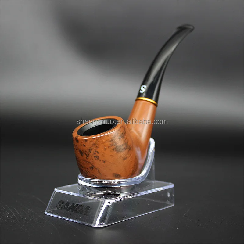 Brown Hand Bakelite Wood Smoking Pipe Cheap Tobacco Wood Pipe Smoke Shop  Wholesale